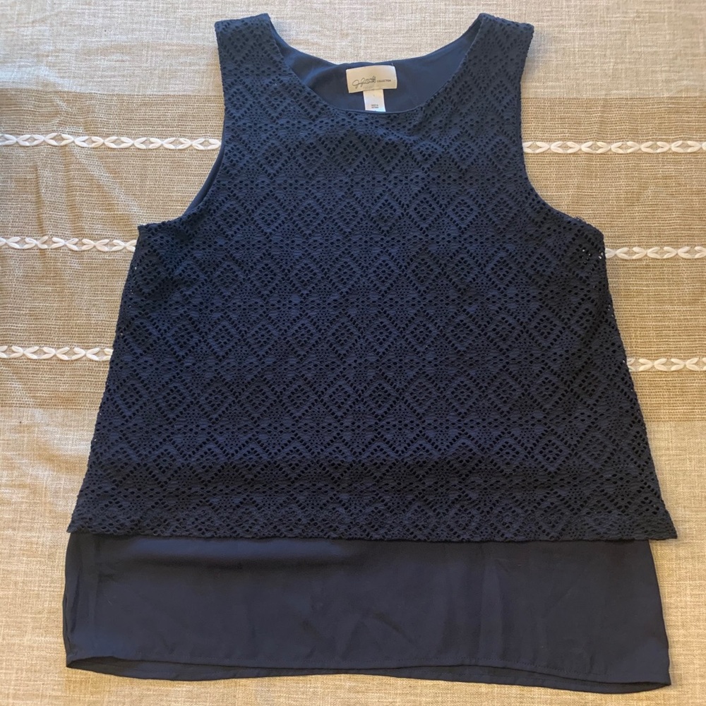 Navy Textured Dressy Camisole